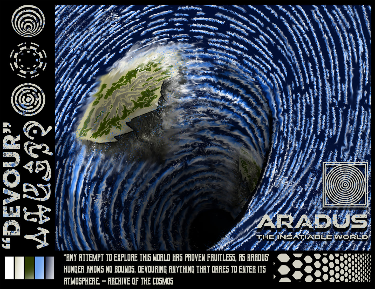 Far Out Aradus hoodie white, full design