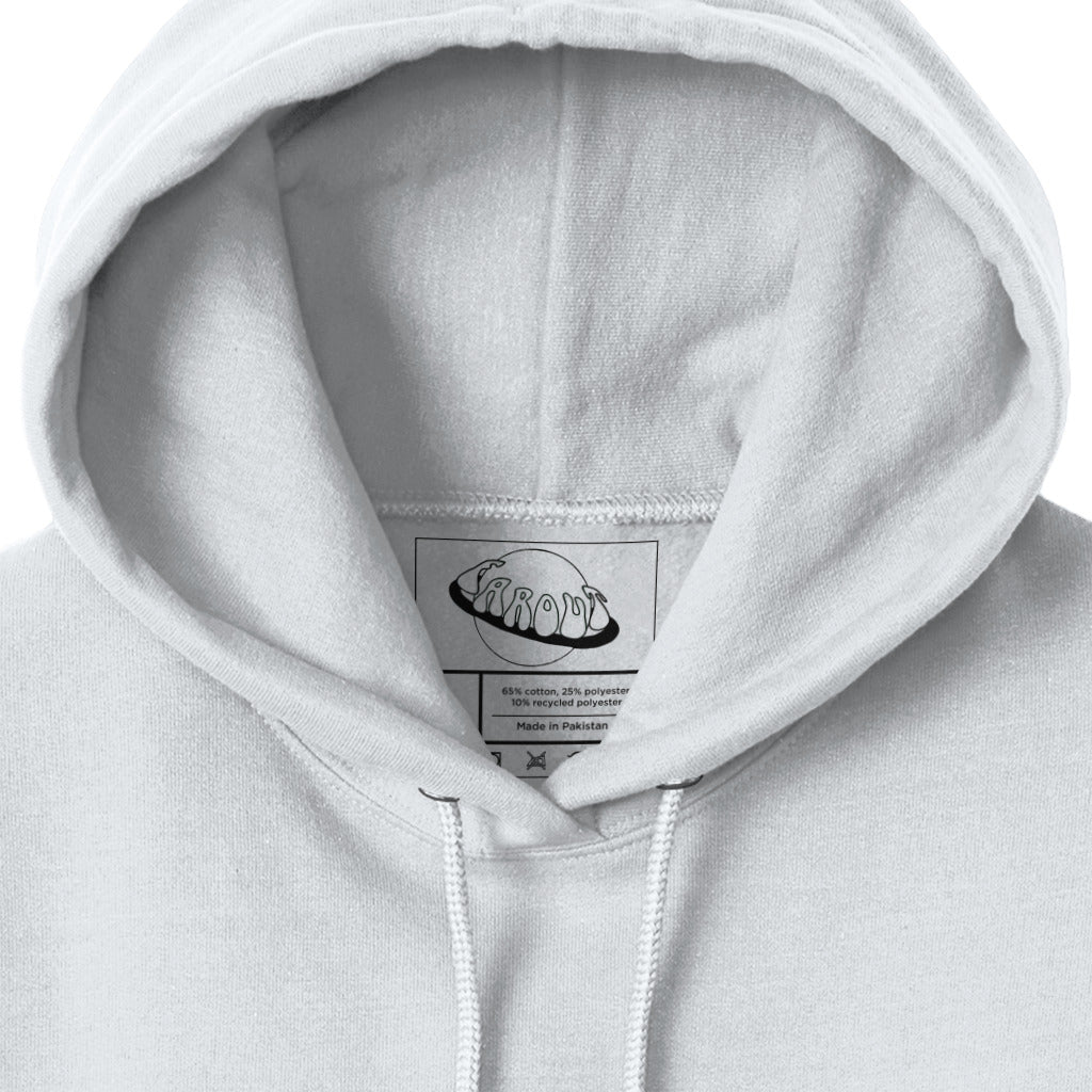 Far Out Aradus Hoodie White, neck label inner